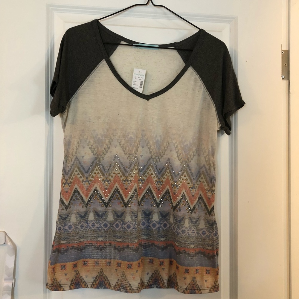 NWT Maurices embellished baseball tee